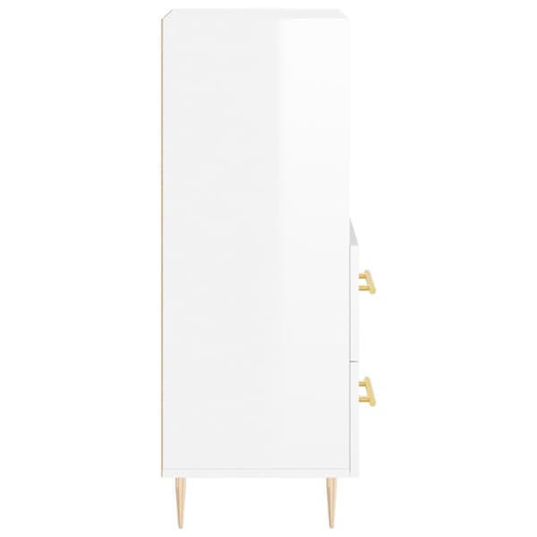 vidaXL skænk 34,5x34x90 cm konstrueret træ hvid højglans