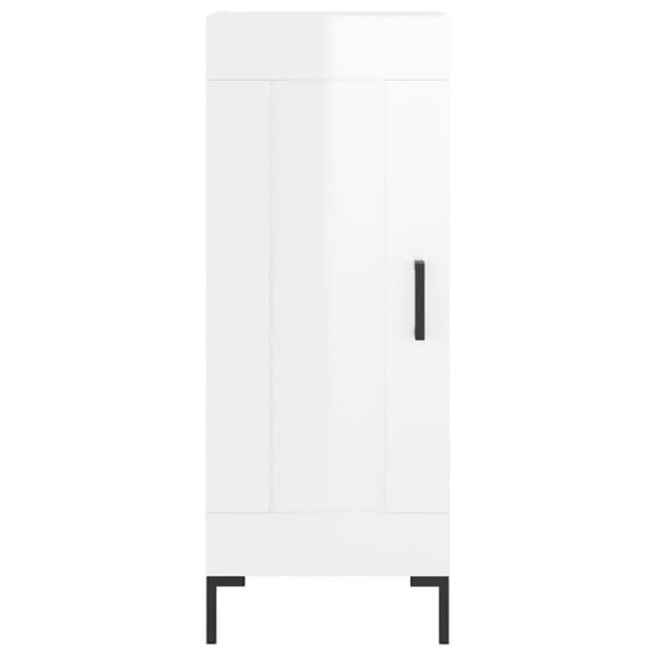 vidaXL Skjenk høyglans hvit 34,5x34x90 cm konstruert tre