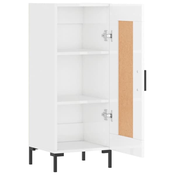 vidaXL Skjenk høyglans hvit 34,5x34x90 cm konstruert tre