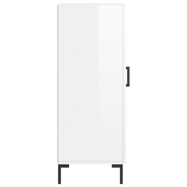vidaXL Skjenk høyglans hvit 34,5x34x90 cm konstruert tre