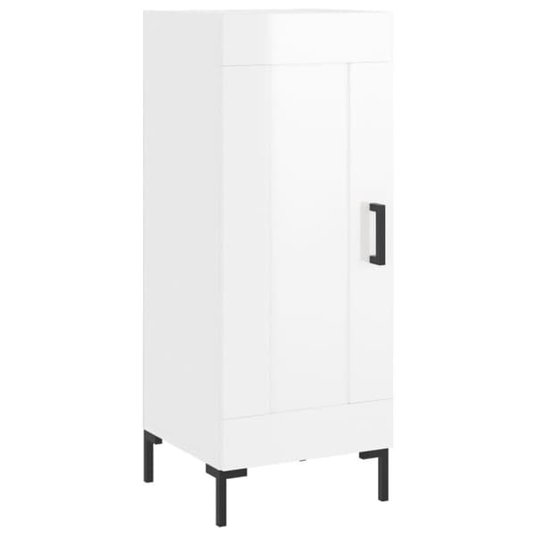 vidaXL Skjenk høyglans hvit 34,5x34x90 cm konstruert tre