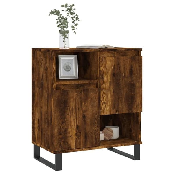 vidaXL Skjenk røkt eik 60x35x70 cm konstruert tre