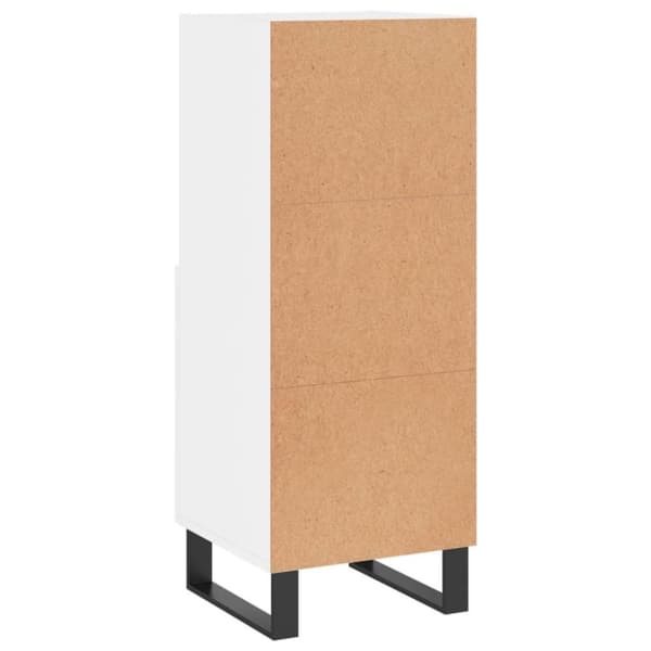 vidaXL Skjenk høyglans hvit 34,5x34x90 cm konstruert tre