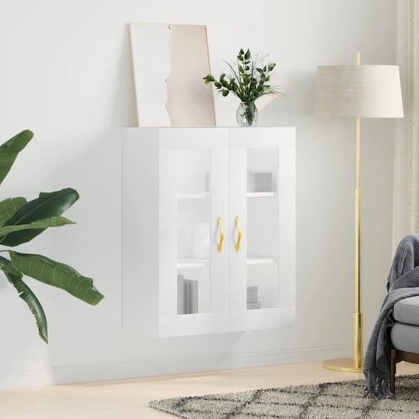 vidaXL Seinäkiinnitettävä kaappi valkoinen 69,5x34x90 cm