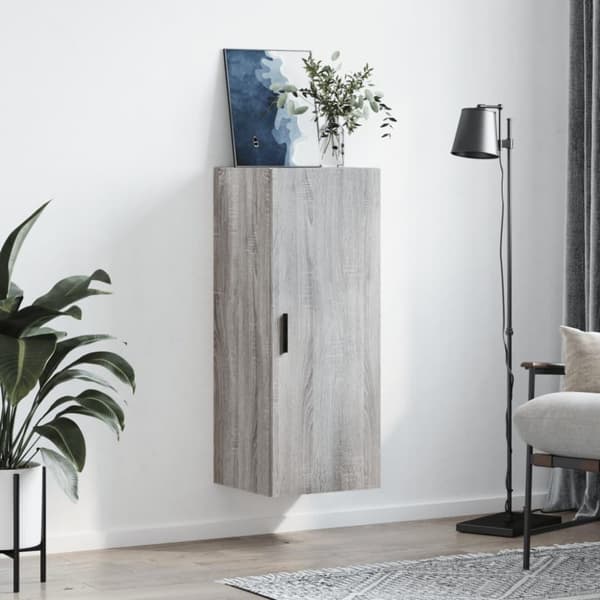 vidaXL vægskab 34,5x34x90 cm grå sonoma-eg