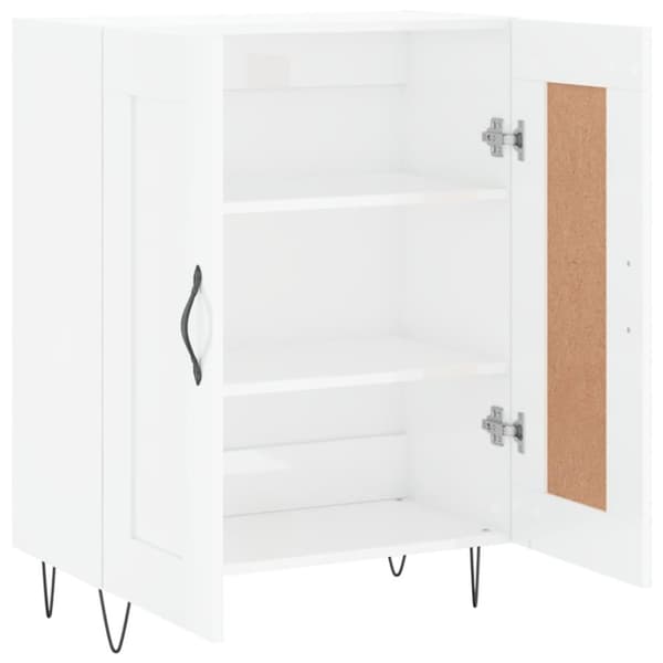 vidaXL Senkki korkeakiilto valkoinen 69,5x34x90 cm tekninen puu