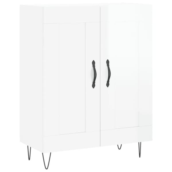 vidaXL Senkki korkeakiilto valkoinen 69,5x34x90 cm tekninen puu