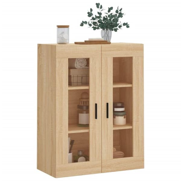 vidaXL væghængt skab 69,5x34x90 cm konstrueret træ sonoma-eg