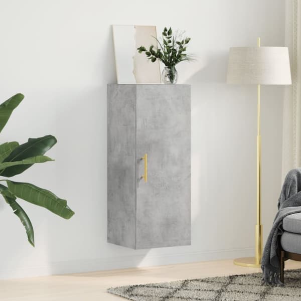 vidaXL Väggskåp betonggrå 34,5x34x90 cm