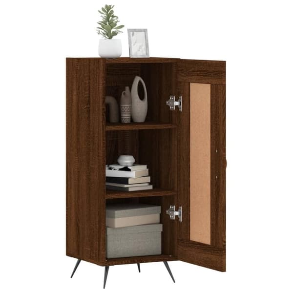 vidaXL skænk 34,5x34x90 cm konstrueret træ brun egetræsfarve