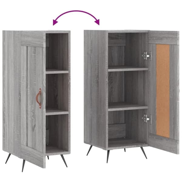 vidaXL skænk 34,5x34x90 cm konstrueret træ grå sonoma-eg