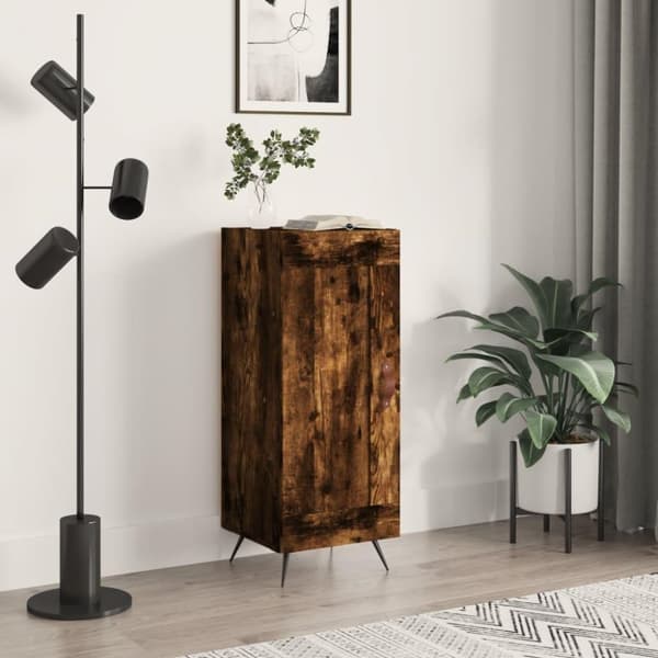 vidaXL skænk 34,5x34x90 cm konstrueret træ røget egetræsfarve