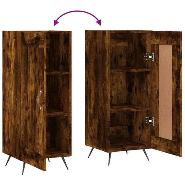 vidaXL Skjenk røkt eik 34,5x34x90 cm konstruert tre