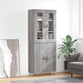 Miniatyrbilde 11 av 11: vidaXL Highboard grå sonoma 69,5x34x180 cm konstruert tre