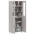Miniatyrbilde 2 av 11: vidaXL Highboard grå sonoma 69,5x34x180 cm konstruert tre