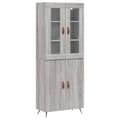 Miniatyrbilde 1 av 11: vidaXL Highboard grå sonoma 69,5x34x180 cm konstruert tre