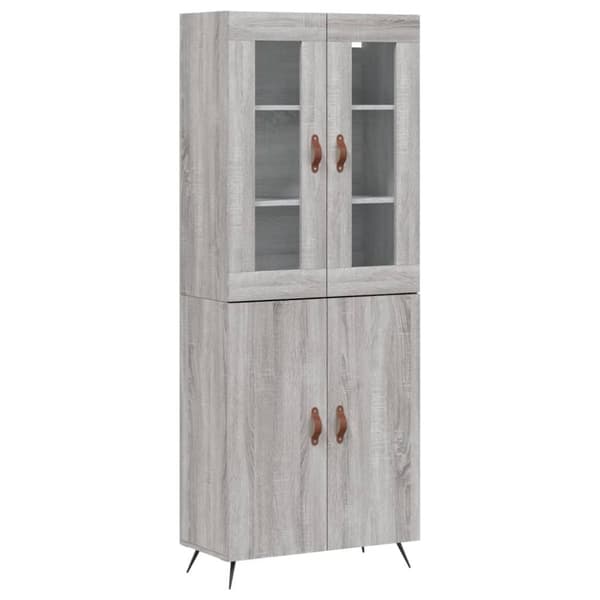 vidaXL Highboard grå sonoma 69,5x34x180 cm konstruert tre
