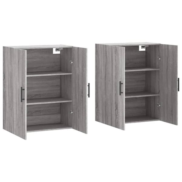 vidaXL vægskabe 2 stk. 69,5x34x90 cm grå sonoma-eg