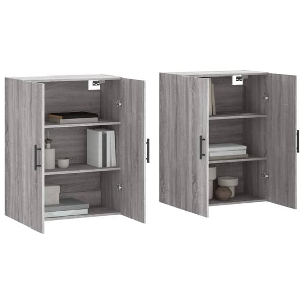 vidaXL vægskabe 2 stk. 69,5x34x90 cm grå sonoma-eg