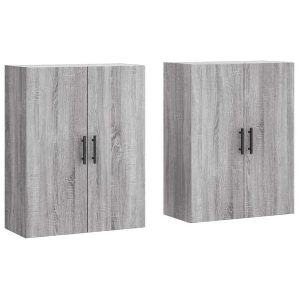 vidaXL vægskabe 2 stk. 69,5x34x90 cm grå sonoma-eg