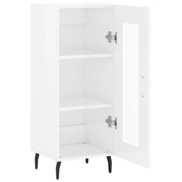 vidaXL Skåp vit högglans 34,5x34x90 cm konstruerat trä
