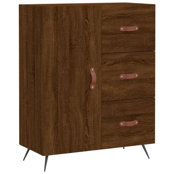 vidaXL højskab 69,5x34x180 cm konstrueret træ brun egetræsfarve
