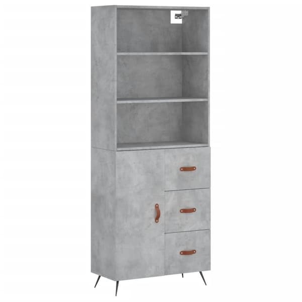 vidaXL højskab 69,5x34x180 cm konstrueret træ betongrå