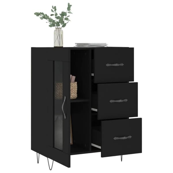 vidaXL Skjenk svart 69,5x34x90 cm konstruert tre