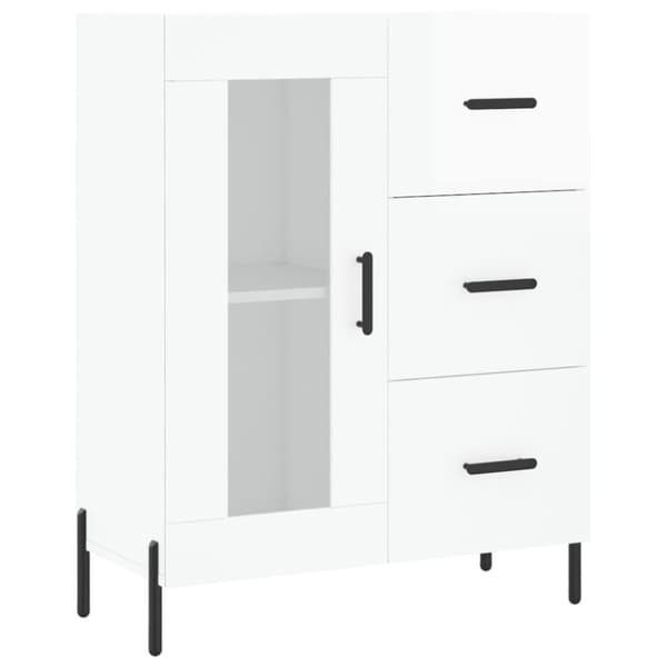 vidaXL Skjenk høyglans hvit 69,5x34x90 cm konstruert tre