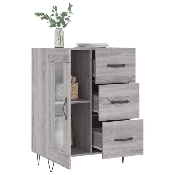vidaXL Skänk grå sonoma 69,5x34x90 cm konstruerat trä