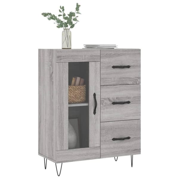 vidaXL Skänk grå sonoma 69,5x34x90 cm konstruerat trä