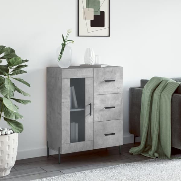 vidaXL Senkki betoninharmaa 69,5x34x90 cm tekninen puu