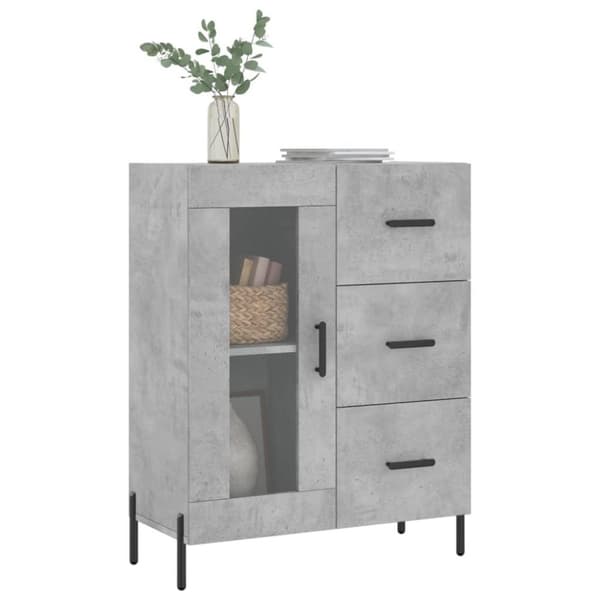 vidaXL Senkki betoninharmaa 69,5x34x90 cm tekninen puu