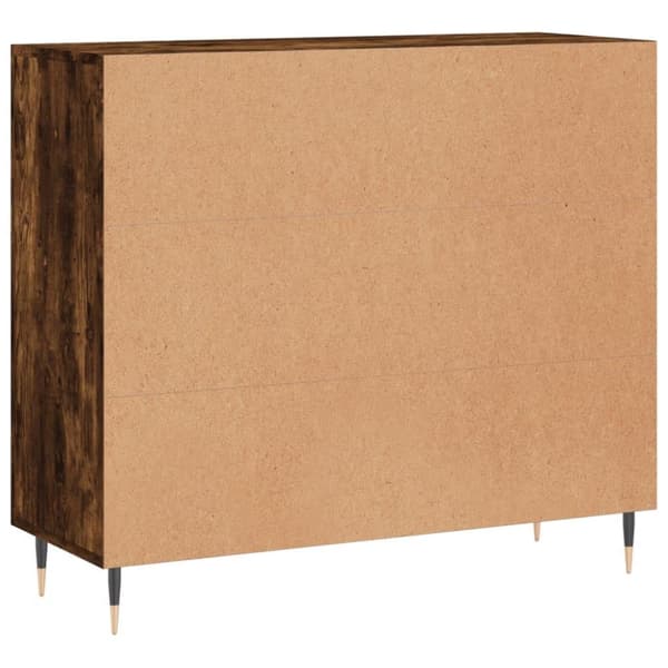 vidaXL Byrå rökfärgad ek 90x34x80 cm konstruerat trä