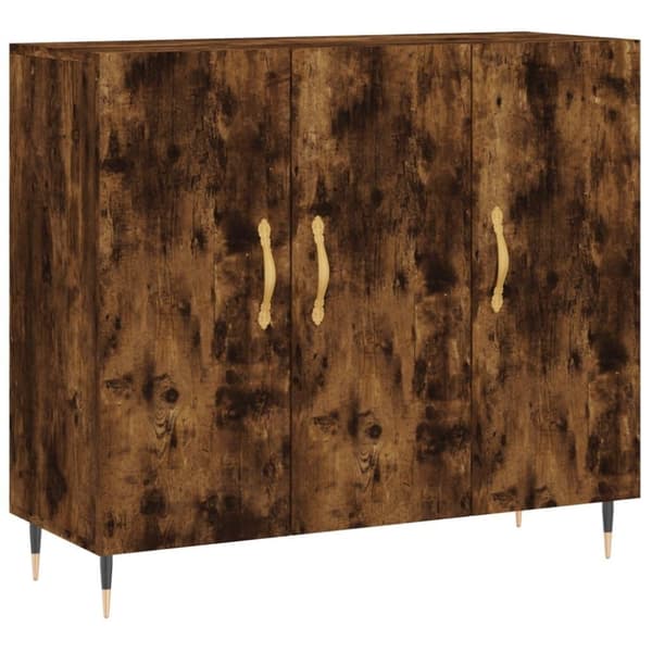 vidaXL Byrå rökfärgad ek 90x34x80 cm konstruerat trä
