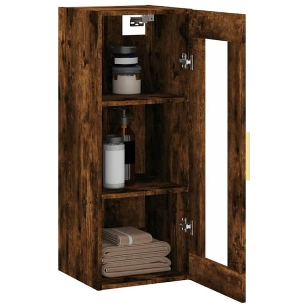 vidaXL vægskab 34,5x34x90 cm røget egetræsfarve