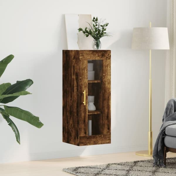 vidaXL vægskab 34,5x34x90 cm røget egetræsfarve