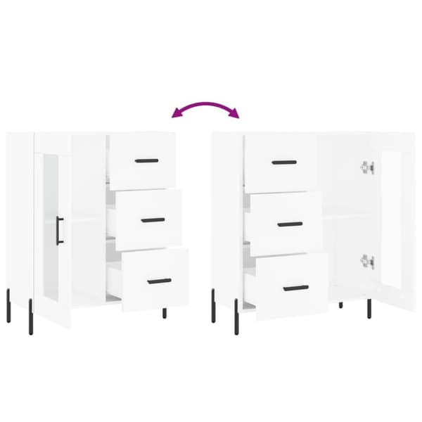 vidaXL Skjenk hvit 69,5x34x90 cm konstruert tre