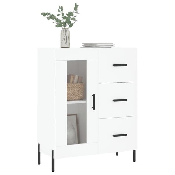 vidaXL Skjenk hvit 69,5x34x90 cm konstruert tre