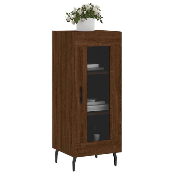 vidaXL skænk 34,5x34x90 cm konstrueret træ brun egetræsfarve