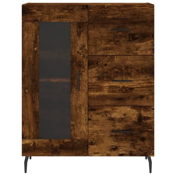 vidaXL Skänk rökfärgad ek 69,5x34x90 cm konstruerat trä