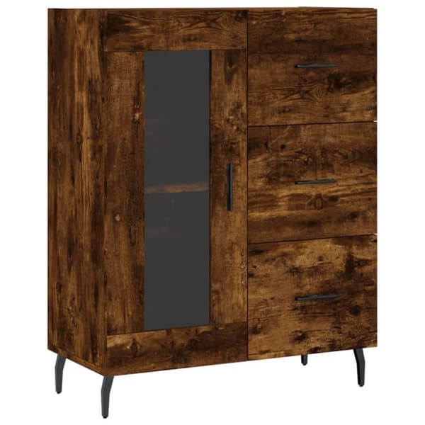 vidaXL Skänk rökfärgad ek 69,5x34x90 cm konstruerat trä