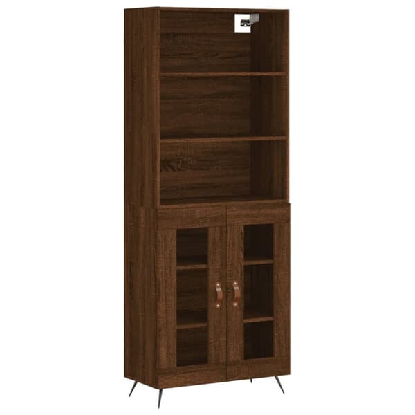 vidaXL højskab 69,5x34x180 cm konstrueret træ brun egetræsfarve