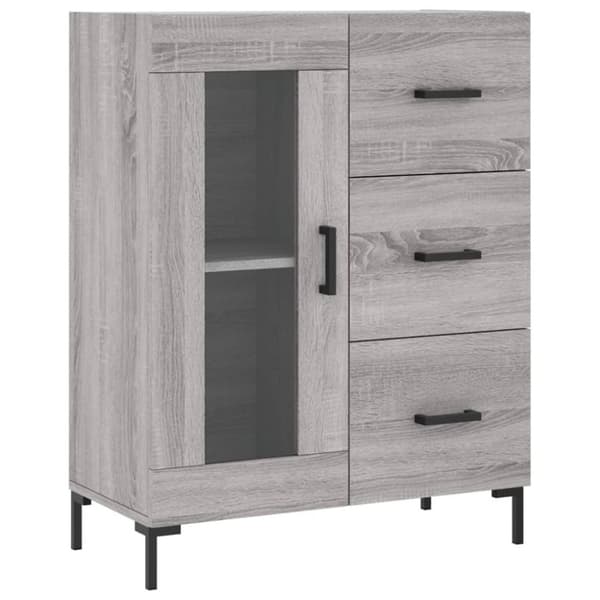 vidaXL skænk 69,5x34x90 cm konstrueret træ grå sonoma-eg