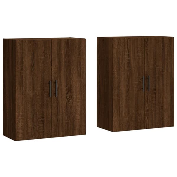 vidaXL vægskabe 2 stk. 69,5x34x90 cm brun egetræsfarve