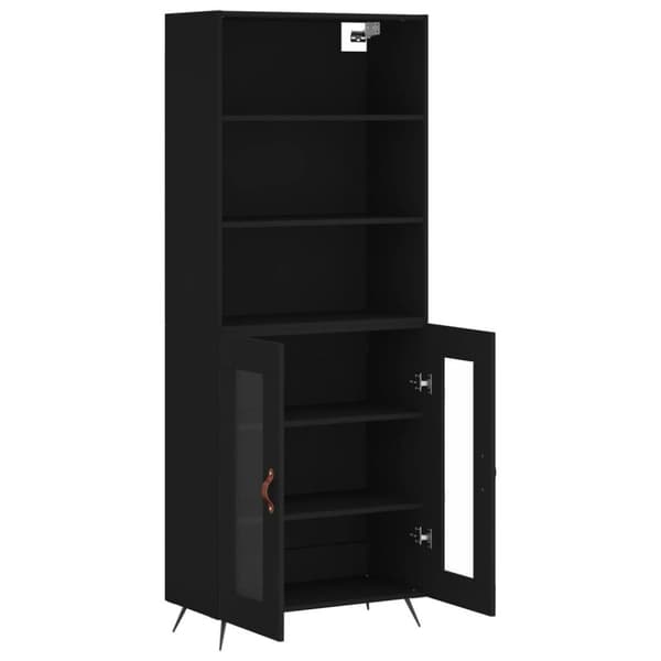 vidaXL Highboard svart 69,5x34x180 cm konstruert tre
