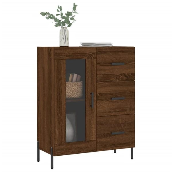 vidaXL skænk 69,5x34x90 cm konstrueret træ brun egetræsfarve