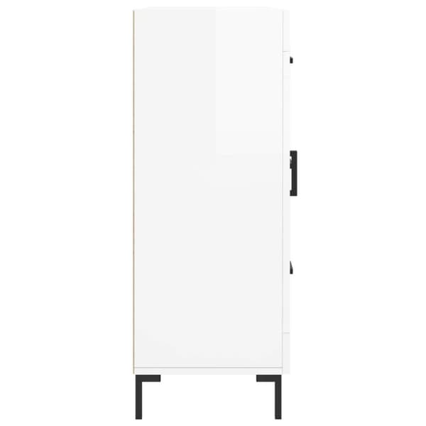 vidaXL skænk 69,5x34x90 cm konstrueret træ hvid højglans