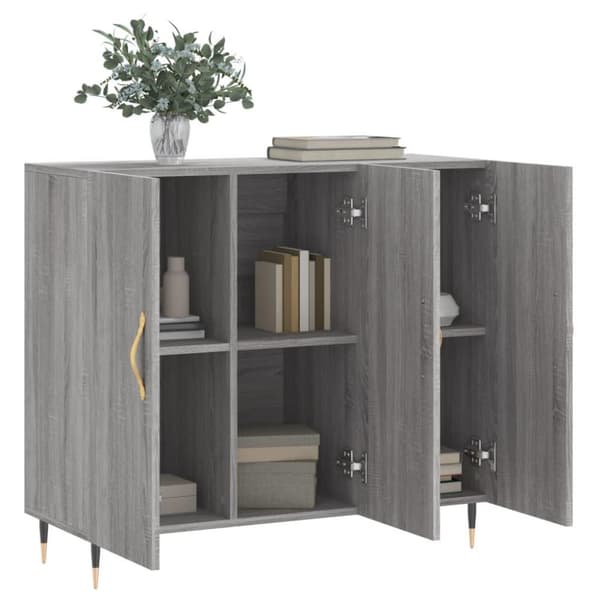 vidaXL Skänk grå sonoma 90x34x80 cm konstruerat trä