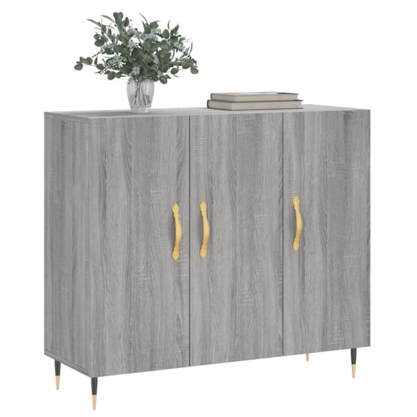vidaXL Skänk grå sonoma 90x34x80 cm konstruerat trä